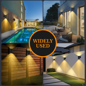 Glosola solar wall lights wall-wash effect adds modern curb appeal