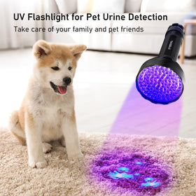 Glossday UV light detects pet urine marks for quick cleanliness checks.