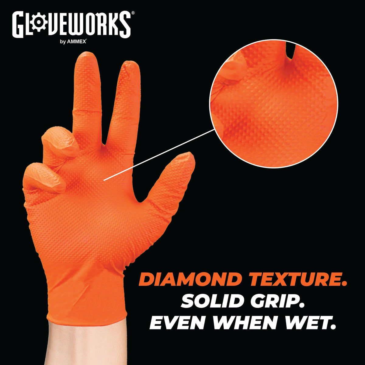 Bright orange color improves visibility in busy garages.