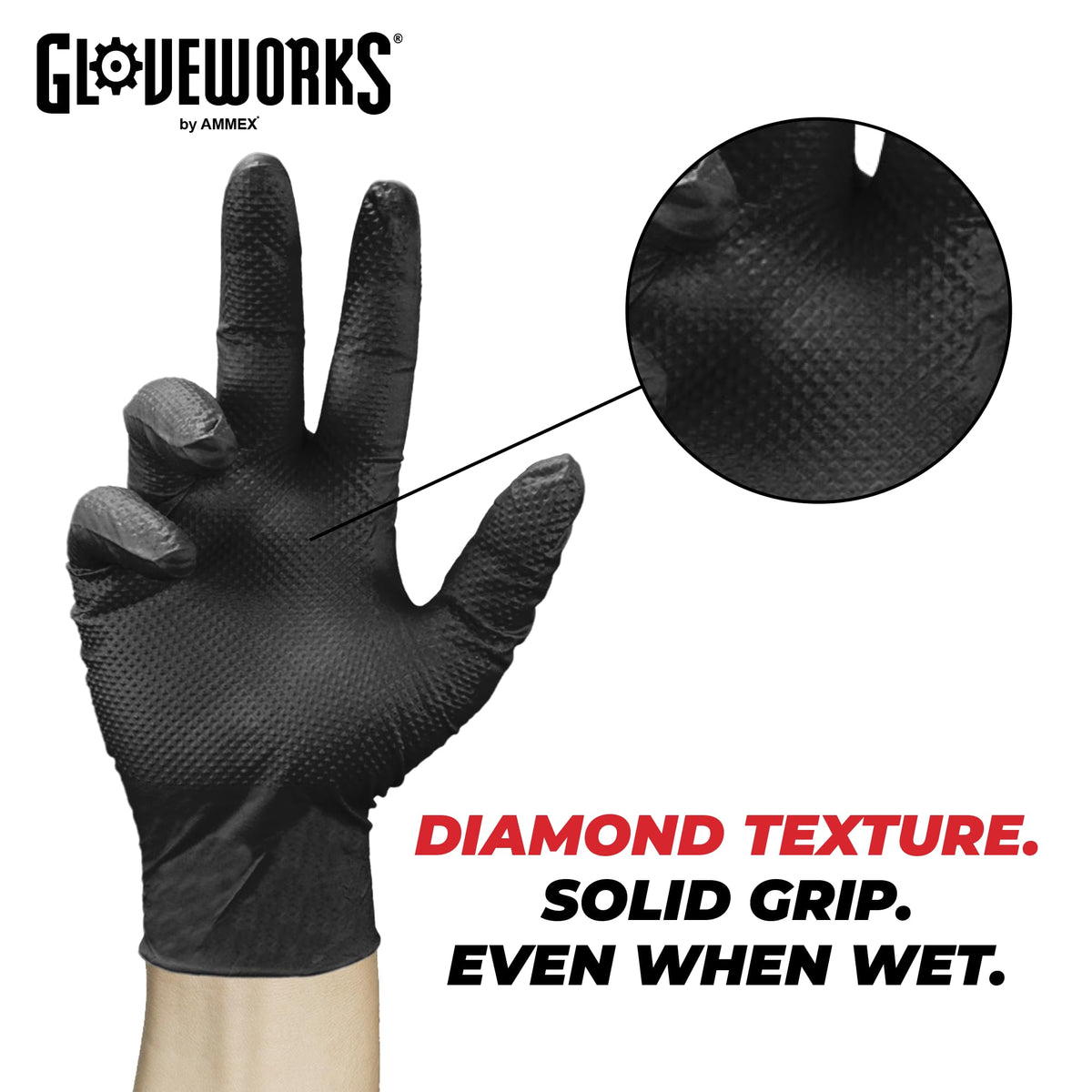 GLOVEWORKS HD black nitrile gloves ideal for kitchen tasks concealing dirt