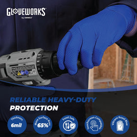 Raised diamond texture on GLOVEWORKS HD gloves improves grip