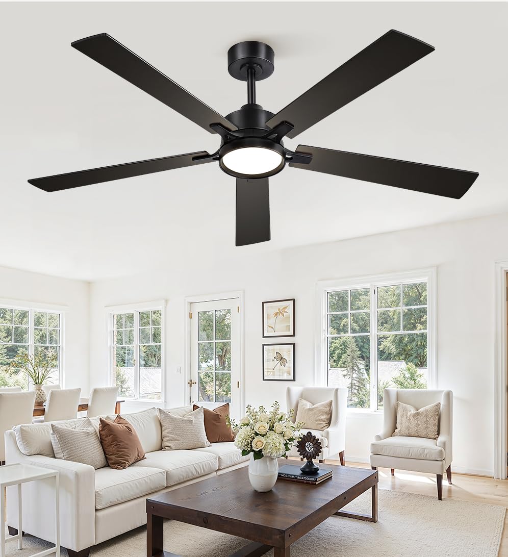 Glowivia 52in fan ideal for bedrooms, living rooms, and patios