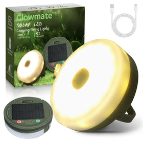 Glowmate 4 in 1 camp light demonstrates tent string lights for cozy outdoor evenings.