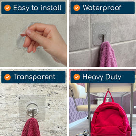 GLUIT adhesive wall hook with stainless steel core for durability.