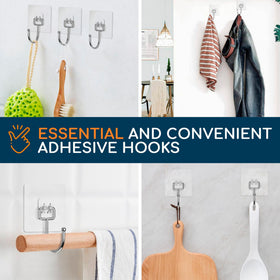 GLUIT 12-pack adhesive hooks for versatile home organization