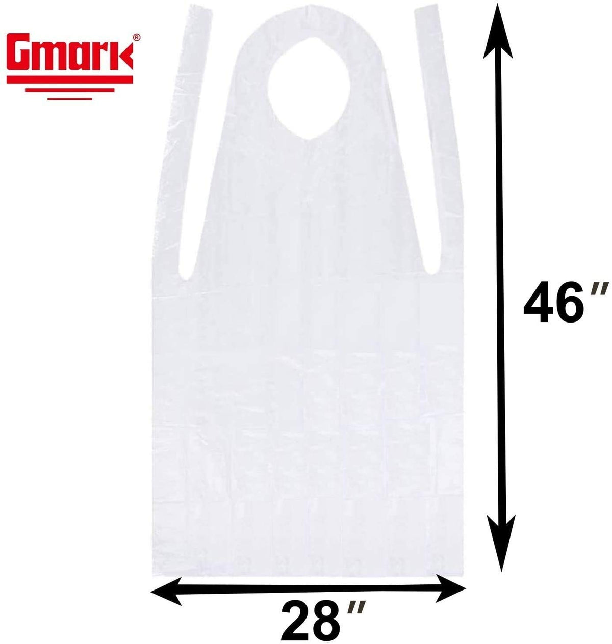 Gmark Poly Apron with waterproof neck-to-knee coverage for messy tasks.