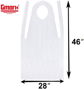 Gmark Poly Apron with waterproof neck-to-knee coverage for messy tasks.