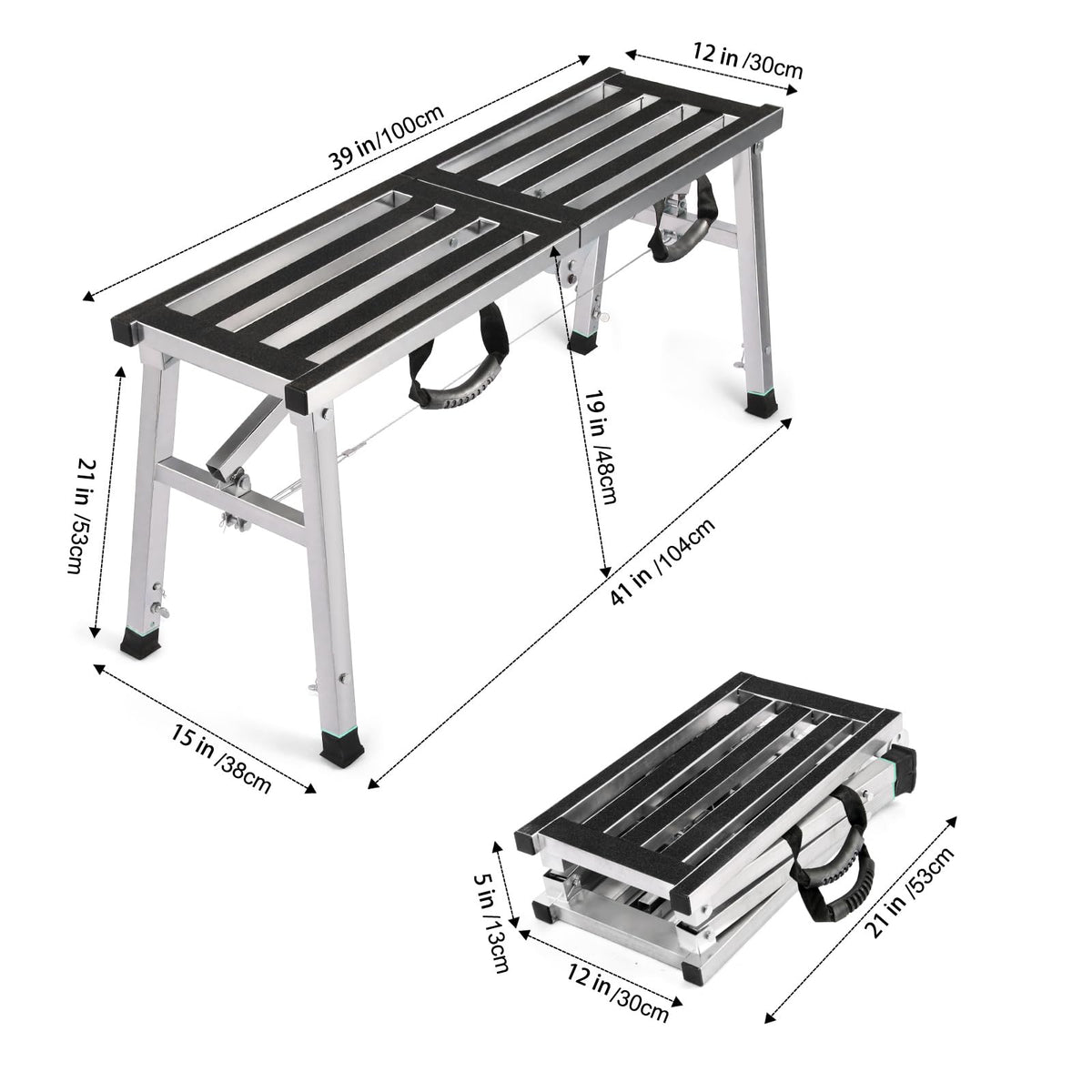 GMGSPT folding work platform anti-slip feet for stable footing on floors