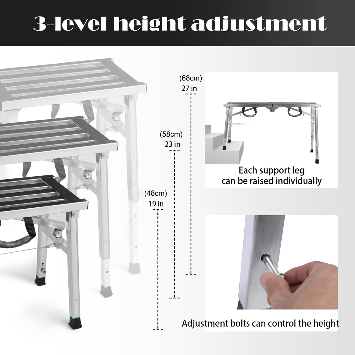 GMGSPT folding work platform anti-slip top for secure footing