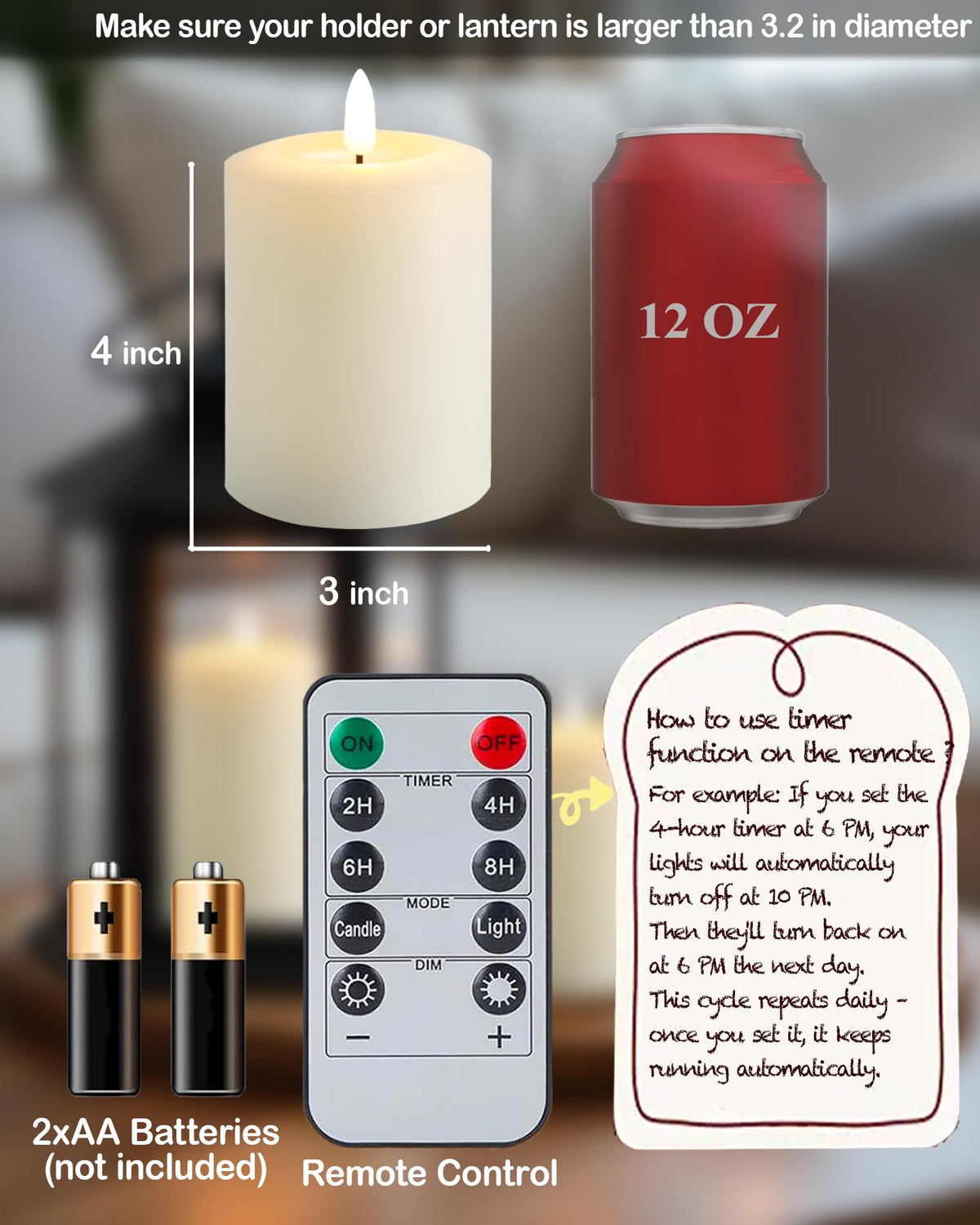 Gmnee flameless candles provide warm ambiance without mess.