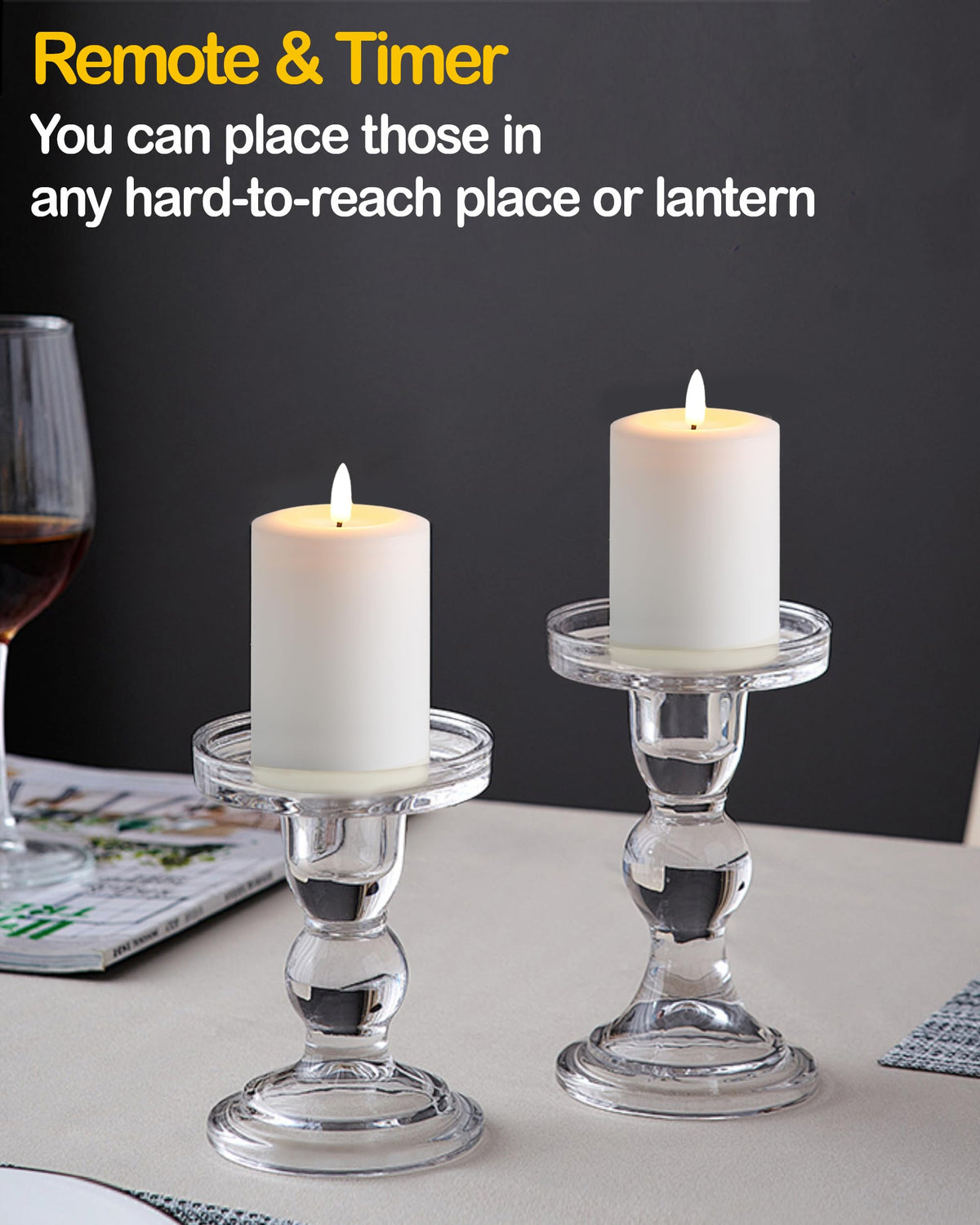 Gmnee flickering warm glow candles mimic real candles for romantic tablescapes.