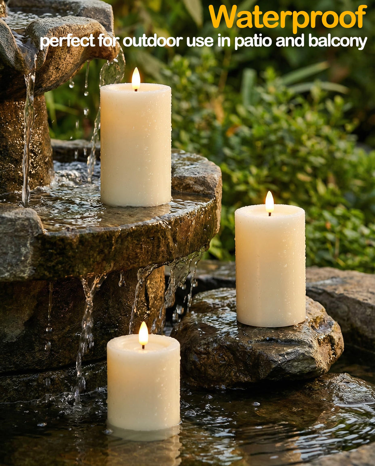 Gmnee long-runtime candle delivering 350+ hours with standard batteries.