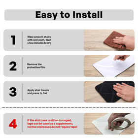 Gmonby stair treads installation on stairs demonstrates easy placement.