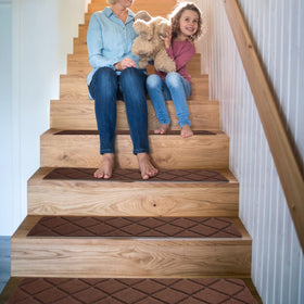 Gmonby stair treads install and relocate easily without residue.