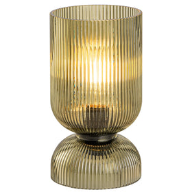 Gmrhndy ribbed glass shade detail enhances contemporary bedroom decor