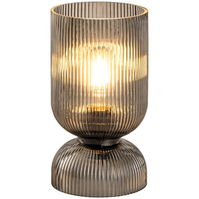 Gmrhndy ribbed glass shade adds texture to decor.