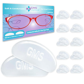 GMS Optical adhesive silicone nose pads on glasses for a comfortable, secure fit