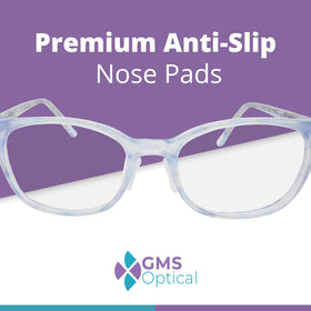 GMS Optical easy-application nose pads show simple placement on the nose bridge