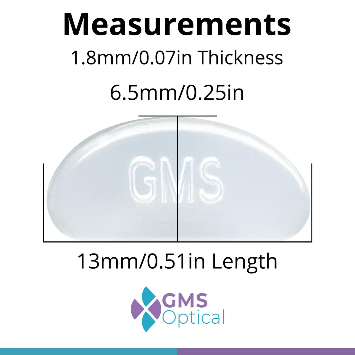 GMS Optical nose pads with 3M backing ensure long-lasting adhesion on frames