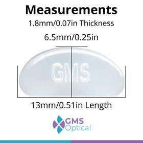 GMS Optical nose pads with 3M backing ensure long-lasting adhesion on frames