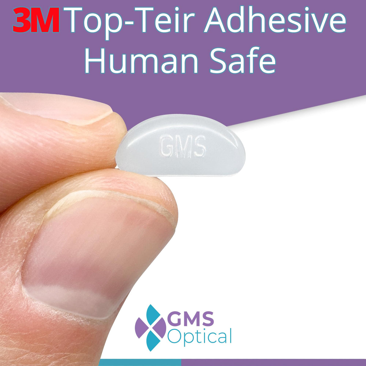 GMS Optical secure-fit pads help prevent slipping during daily activities