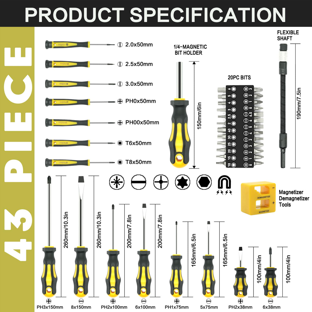 GMTOOLS top view of 43-piece set showing compact storage and quick access.