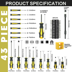 GMTOOLS top view of 43-piece set showing compact storage and quick access.