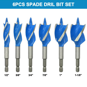 GMTOOLS auger drill bit set, five-eighths inch, precise holes in wood and plastic.
