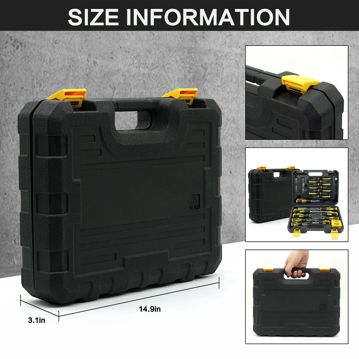 GMTOOLS sturdy tool case keeps bits secure and organized during work.