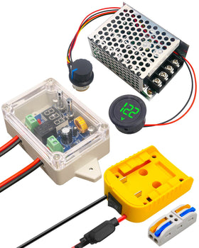 GMURA power wheel battery adapter fits DeWalt 18V/20V for versatile vehicle power.