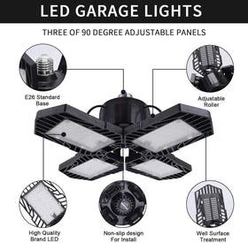 GMximo 100W LED garage light with deformable design for flexible task lighting