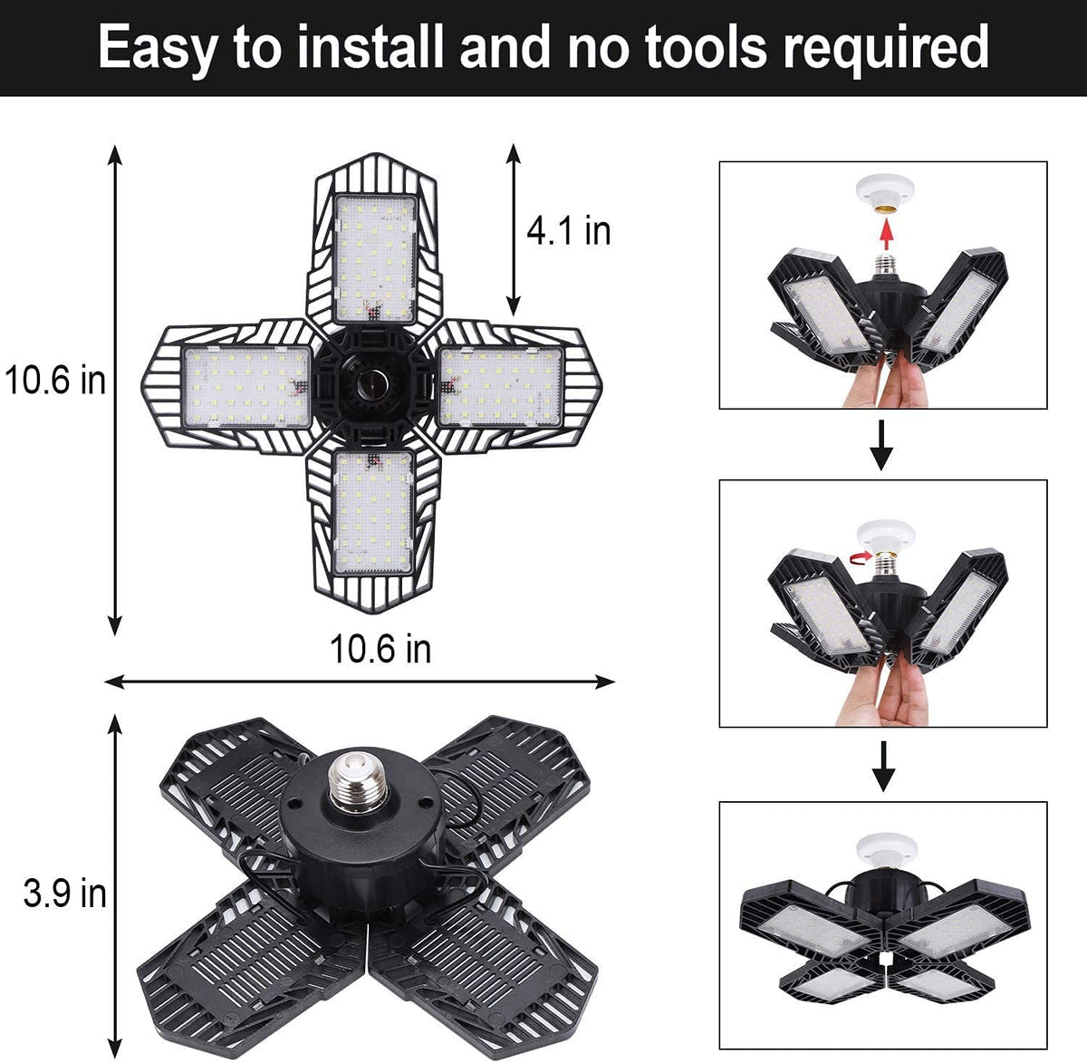 GMximo wide coverage lighting suitable for garages, warehouses, basements, and workshops