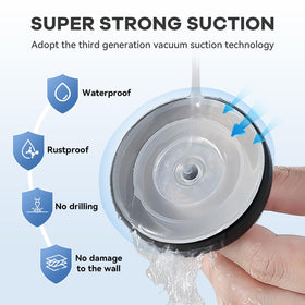 GMYOO suction cup hook loofah-holder secures bath tools in humid spaces