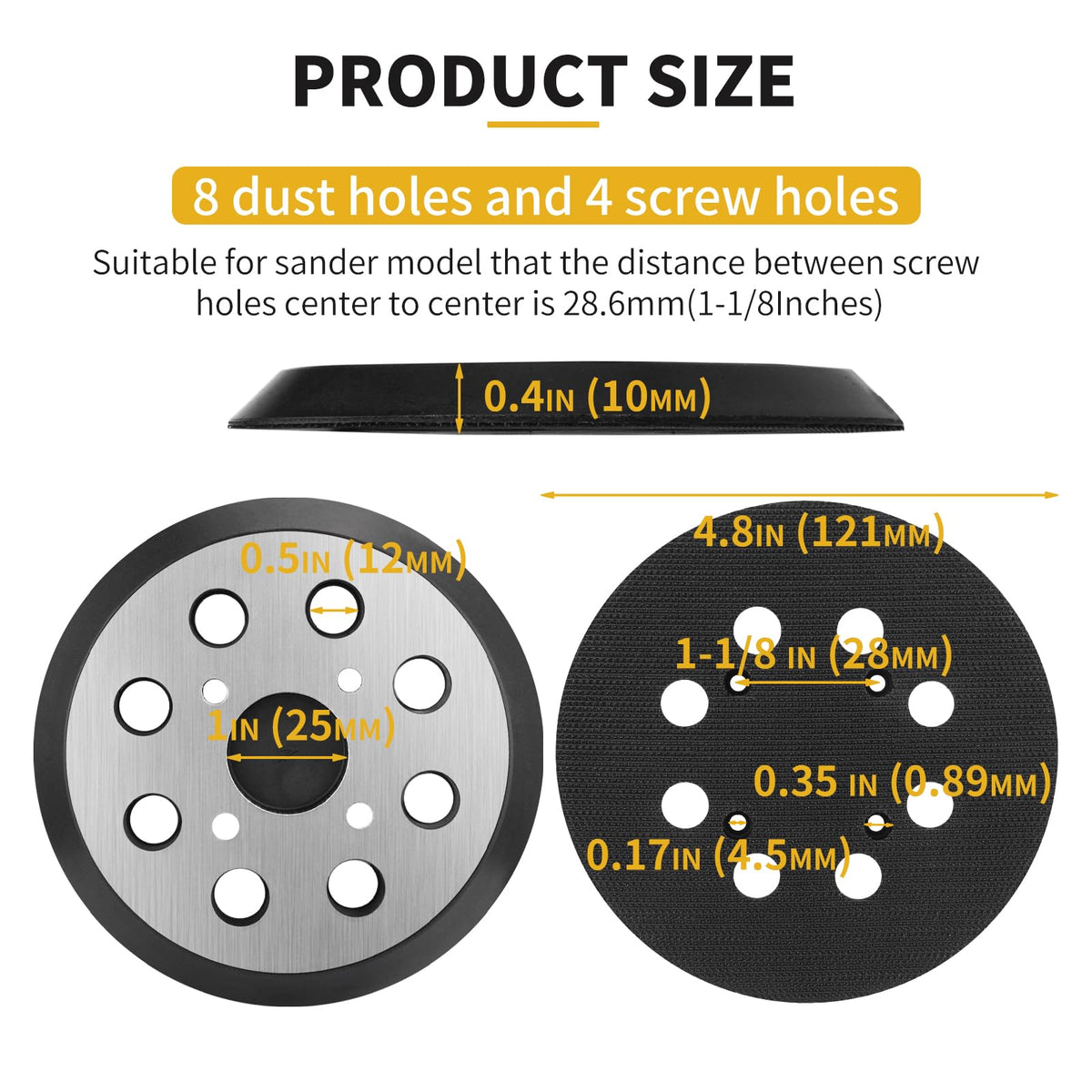 Gnellkoor 8-hole dust pattern improves debris removal during sanding