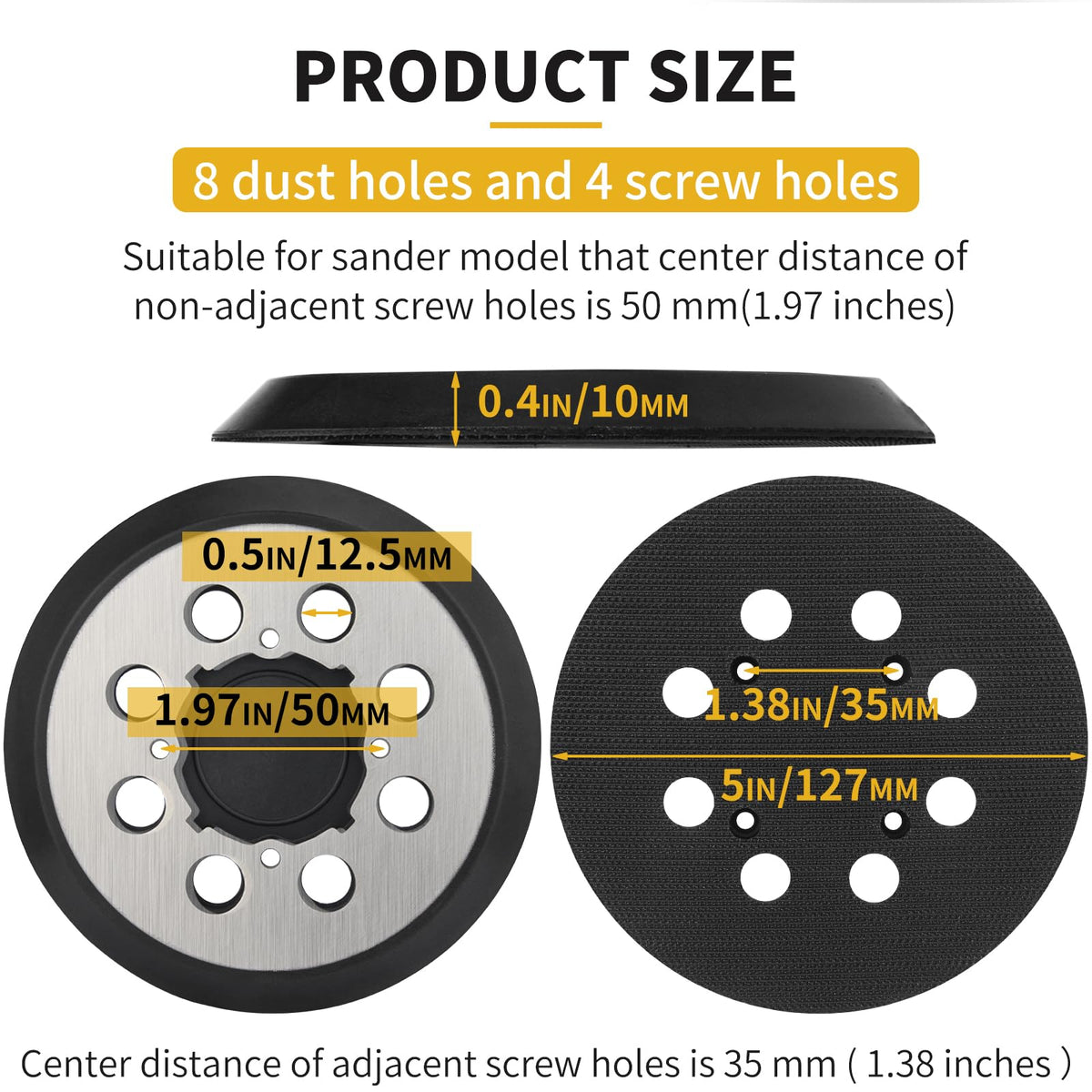 Gnellkoor hook-and-loop design keeps abrasive securely in place.