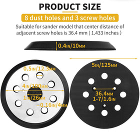 Gnellkoor 5-inch hook-and-loop replacement pad reduces vibration for smoother sanding.