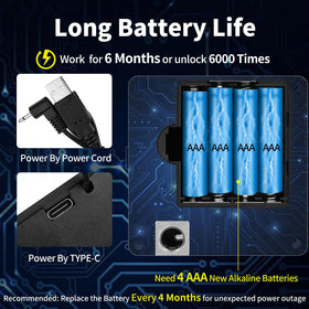 Gnellkoor cabinet lock runs for months on 4 AAA batteries