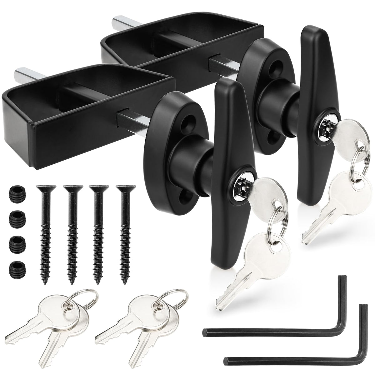 Gnellkoor shed door lock T-handle with 5-1/2 inch stem ensures sturdy outdoor security.