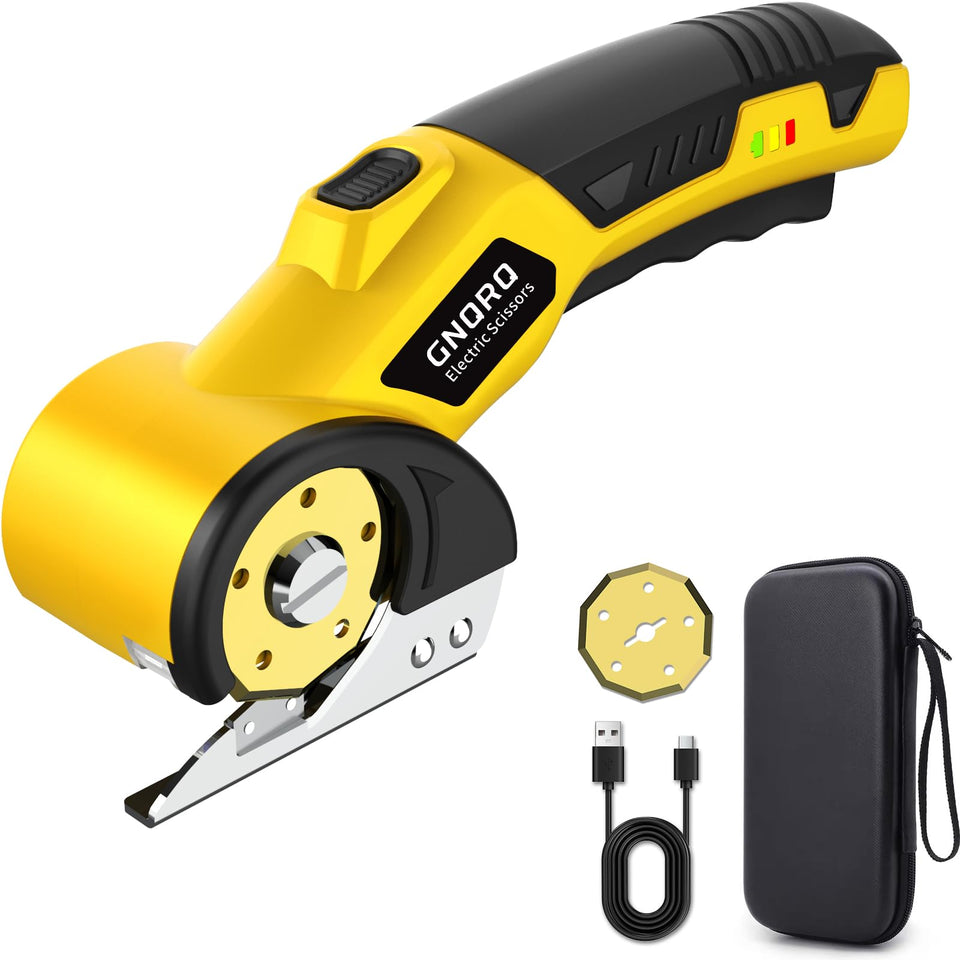 GNQRQ cordless electric scissors with LED light for precise cuts in dim environments.