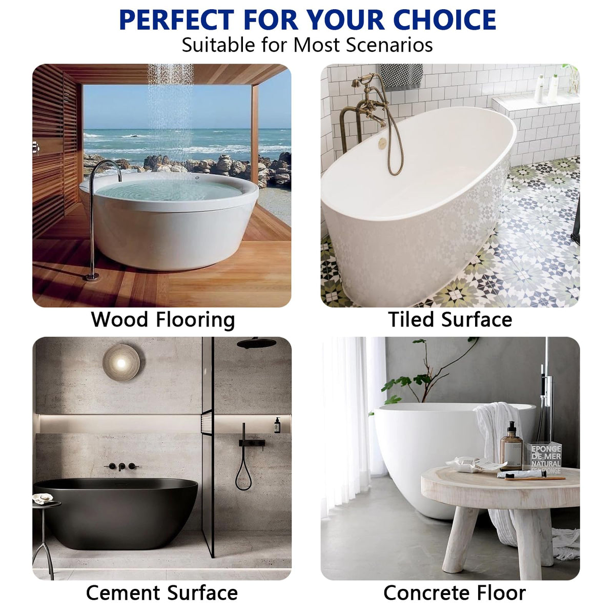 GNRZZT tub drain kit compatibility for multiple freestanding tub styles.