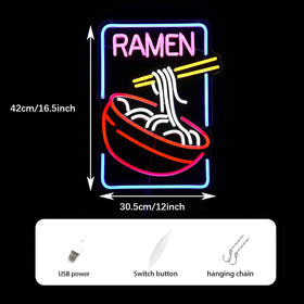 GNVETZLL ramen neon sign shows multi-color LEDs for vibrant atmosphere.