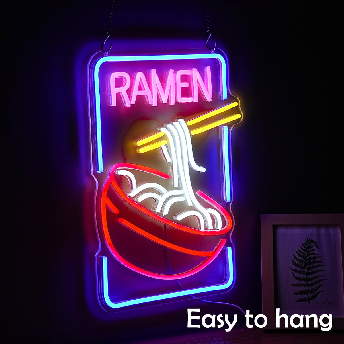 GNVETZLL ramen neon sign USB powered for simple plug-in setup.