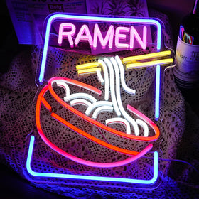 GNVETZLL ramen neon sign designed for wall mounting in bars or kitchens.