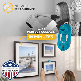 Go Hang It! Pro built-in level shows straight hangs for flawless displays