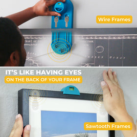Go Hang It! Pro D-hooks assist in positioning wire-hanger pictures