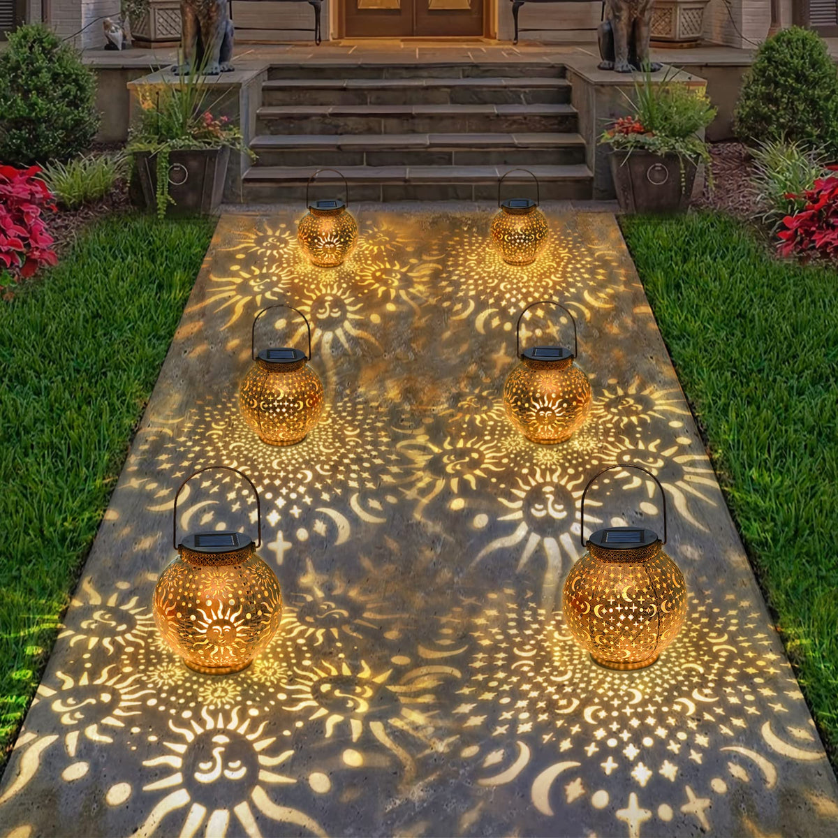 Go2garden 600mAh battery powers long nighttime lighting.