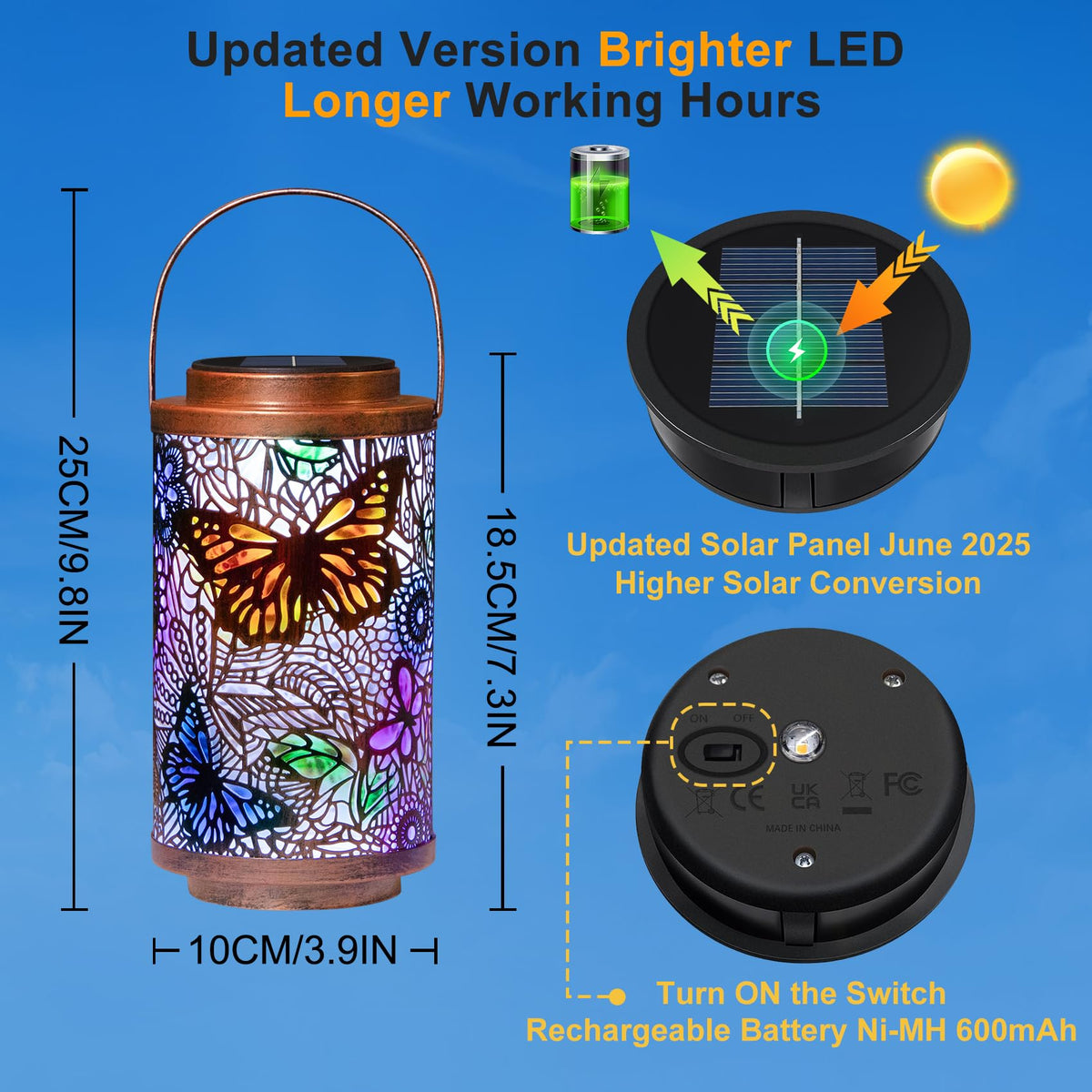 Go2garden butterfly lantern night glow lighting up outdoor space