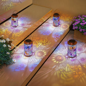 Go2garden hanging dragonfly lantern elevates balcony lighting with color.