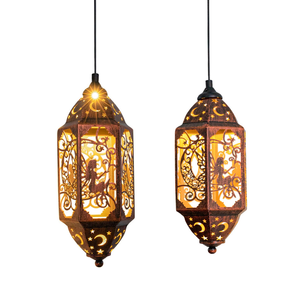 Go2garden 12.4 inch solar lantern hanging in red copper for outdoor ambiance