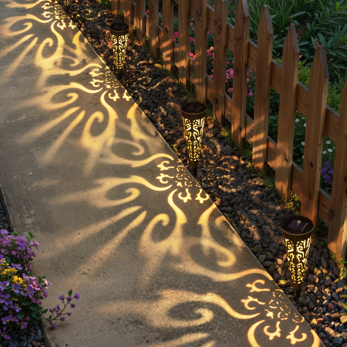 Go2garden 13-inch stake glows warm white along your walkway